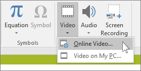 show inserting an online video in powerpoint