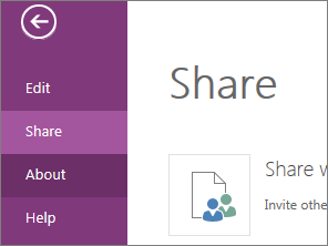 Share command in OneNote Online