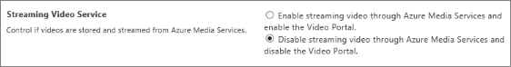 Disable Office 365 Video setting in SharePoint Online admin center