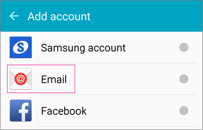 Select email to add accountl