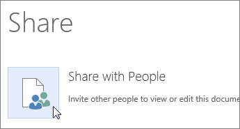 Image of Share with People button in Word Online