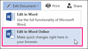 Image of Edit in Word Online command