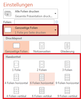 Drucken der Gliederung - PowerPoint