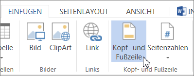 Hinzufügen von Bildern zu einer Kopf- oder Fußzeile - Word