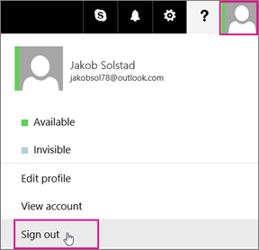 sign out of outlook