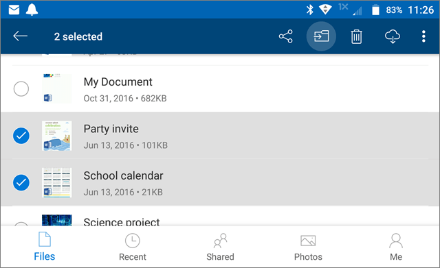 download onedrive folder to android