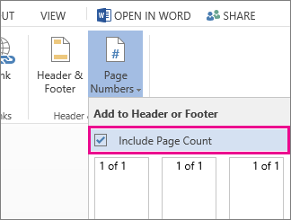 how to add page x of y in word 2013