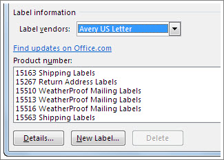 how to print address labels from numbers