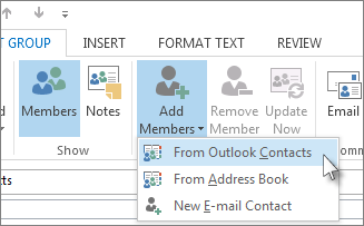 how to make group mail in outlook