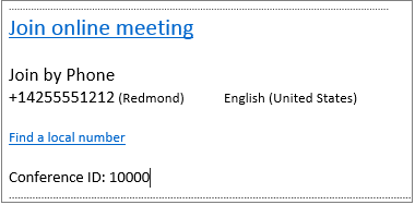Outlook Web App, Join Online Meeting info in the meeting request