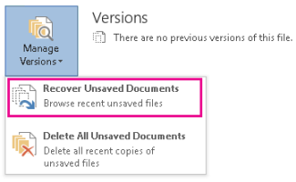 Recover unsaved documents in Word