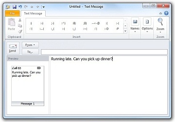 send text message from outlook