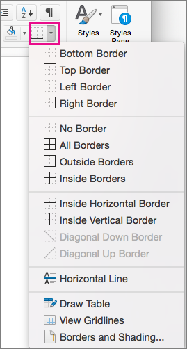microsoft word custom border text