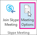 Outlook, the Meeting Options button
