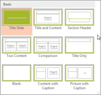 powerpoint layout slide name