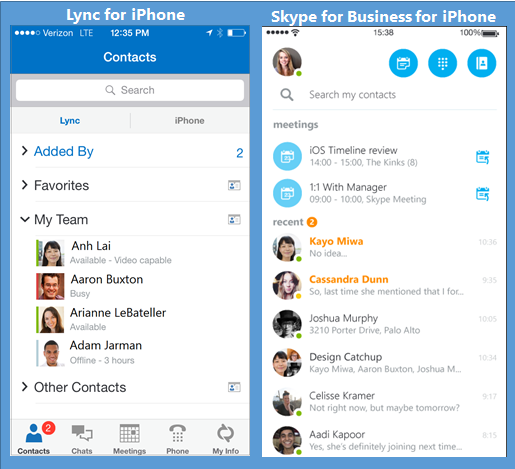 see outlook calendar skype for business