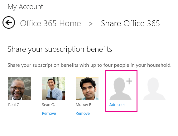 how to share microsoft office 365 subscription