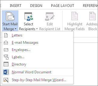word mail merge from excel
