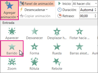 Agregar un efecto de animación en PowerPoint