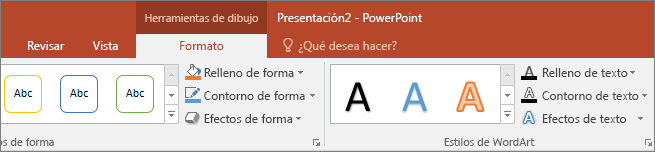 Shows the drawing tools tab on the ribbon in PowerPoint