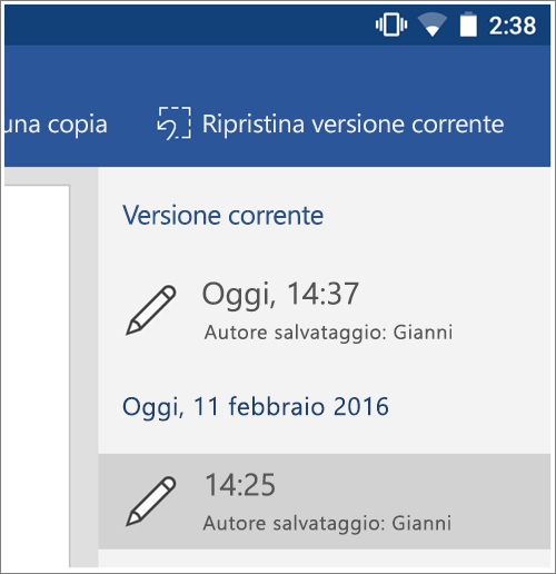 Confronto Tra La Cronologia Delle Versioni Di Un File Supporto Di Office 9936