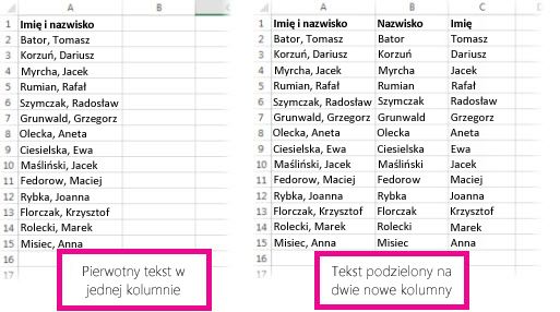 Dzielenie Tekstu I Umieszczanie Go W Różnych Komórkach Excel 7914
