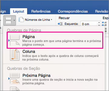 Inserir Ou Remover Uma Quebra De P Gina No Word Para Mac Word For Mac