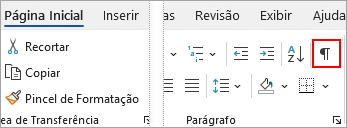 Excluir uma página em branco no Word para Windows Word